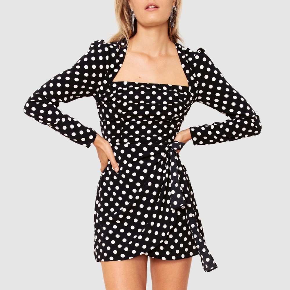 NWT Revolve The East Order Polka Dot Amy Mini Dress Sz M